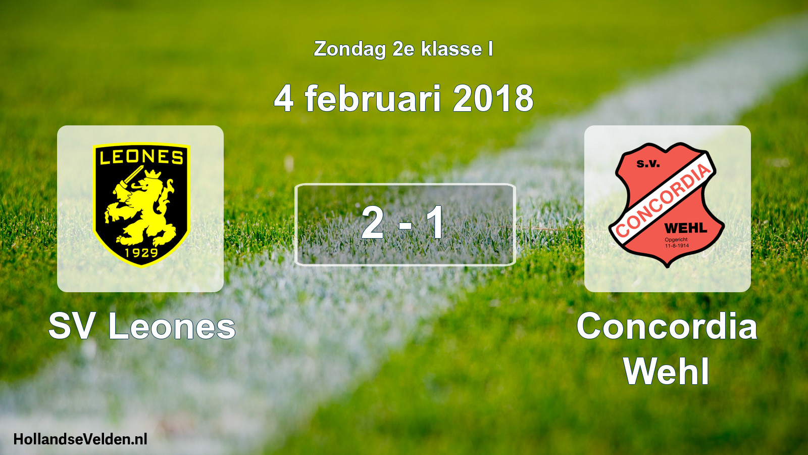 Total number of matches played: SV Leones - Concordia Wehl 2 - 1 (4 February 2018)