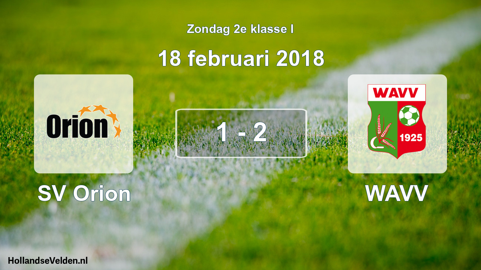 Total number of matches played: SV Orion - WAVV 1 - 2 (18 February 2018)