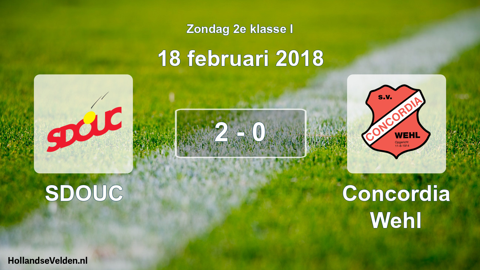 Total number of matches played: SDOUC - Concordia Wehl 2 - 0 (18 February 2018)