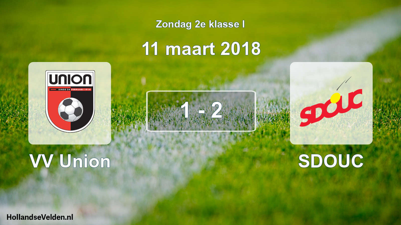 Total number of matches played: VV Union - SDOUC 1 - 2 (11 March 2018)