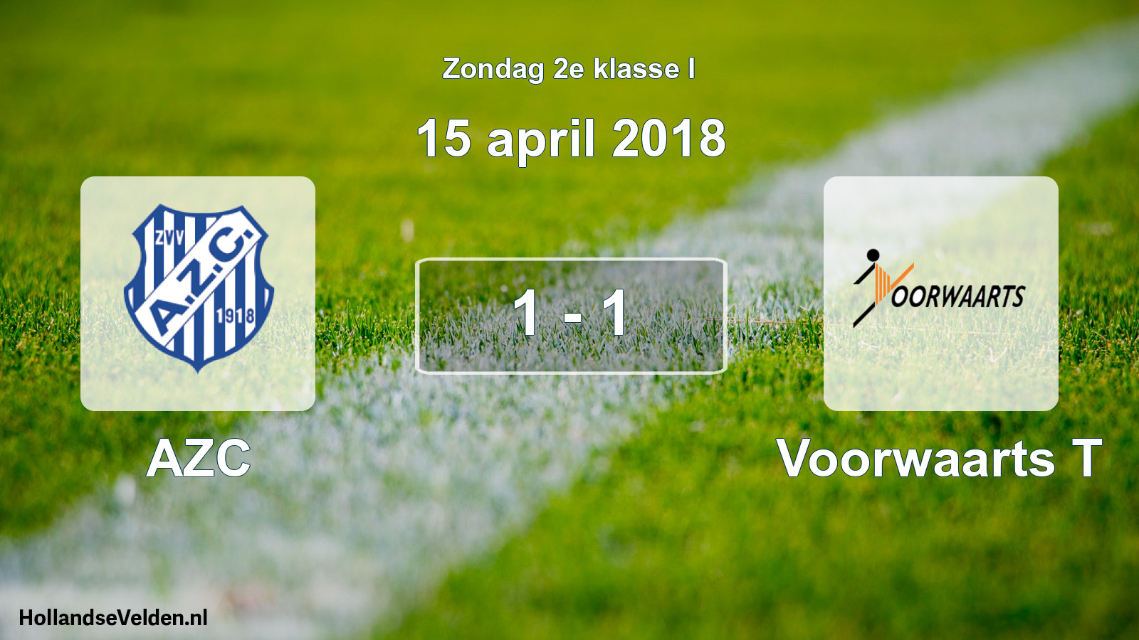 Total number of matches played: AZC - Voorwaarts T 1 - 1 (15 April 2018)
