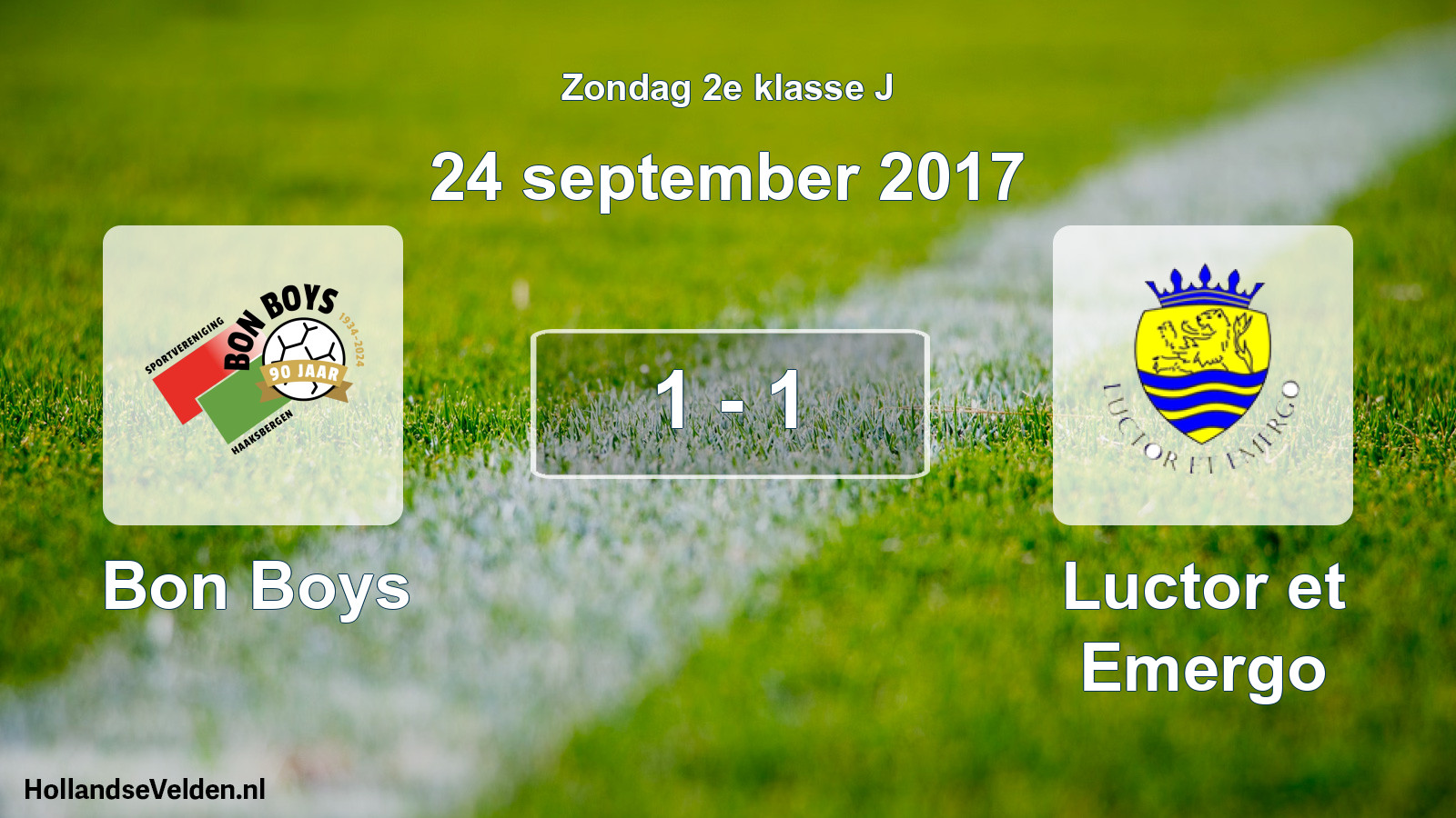 Total number of matches played: Bon Boys - Luctor et Emergo 1 - 1 (24 September 2017)