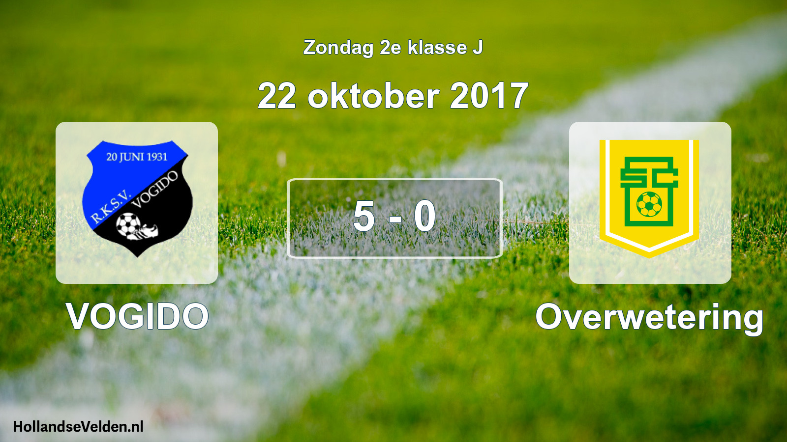 Total number of matches played: VOGIDO - Overwetering 5 - 0 (22 October 2017)