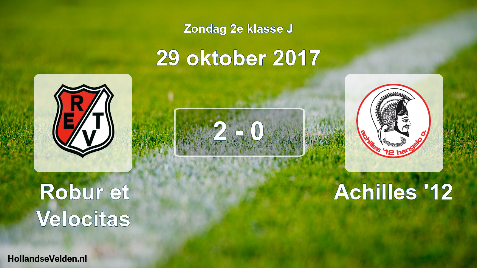 Total number of matches played: Robur et Velocitas - Achilles '12 2 - 0 (29 October 2017)