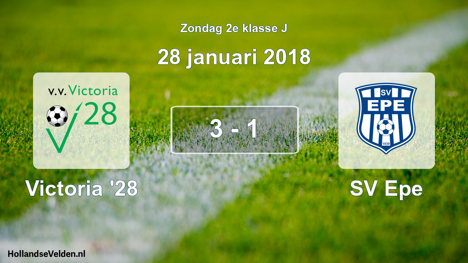 Total number of matches played: Victoria '28 - SV Epe 3 - 1 (28 January 2018)