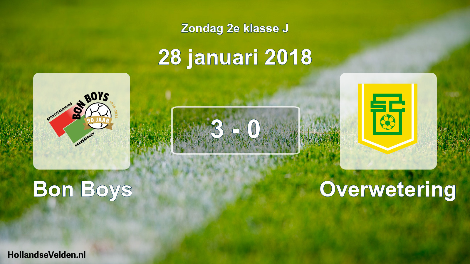 Total number of matches played: Bon Boys - Overwetering 3 - 0 (28 January 2018)