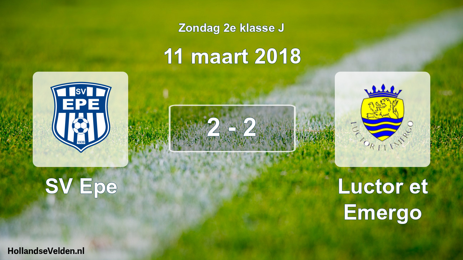 Total number of matches played: SV Epe - Luctor et Emergo 2 - 2 (11 March 2018)