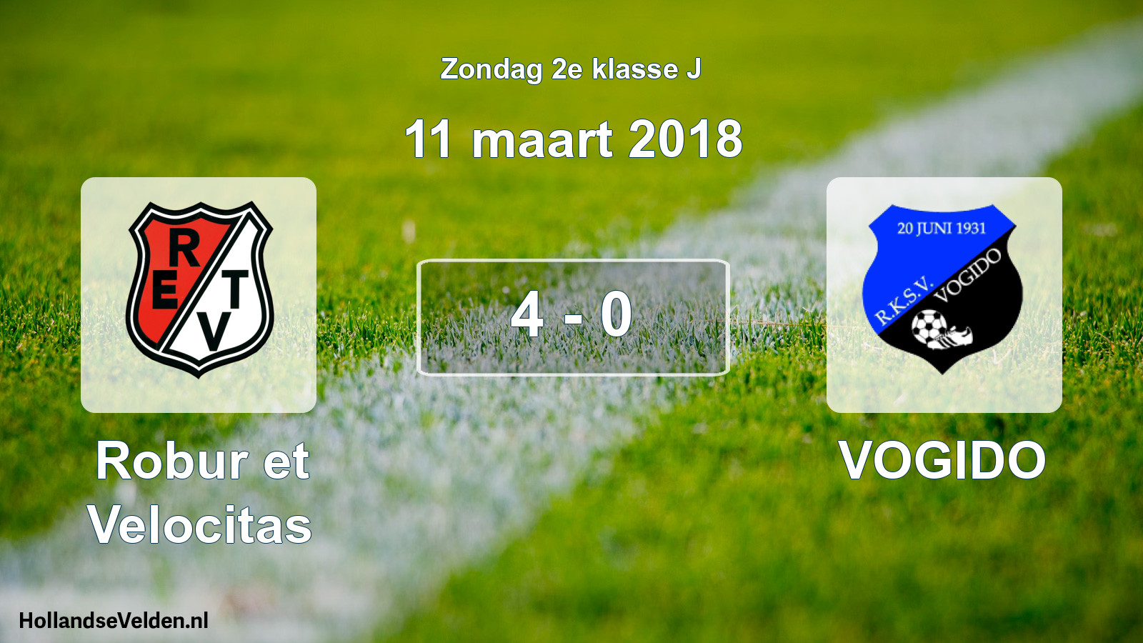Total number of matches played: Robur et Velocitas - VOGIDO 4 - 0 (11 March 2018)