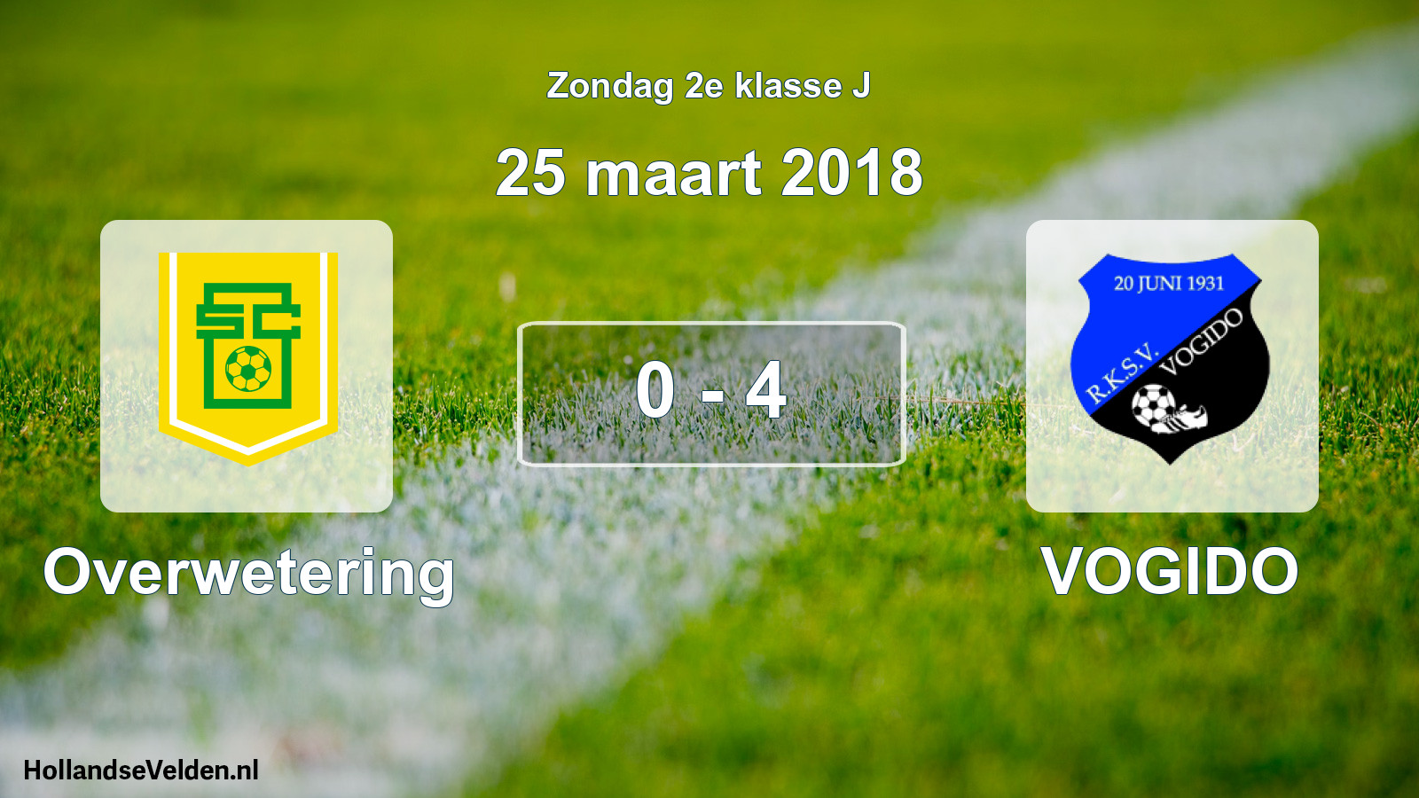 Total number of matches played: Overwetering - VOGIDO 0 - 4 (25 March 2018)