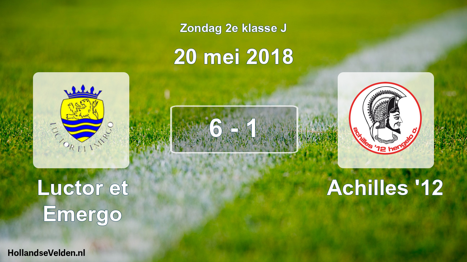 Total number of matches played: Luctor et Emergo - Achilles '12 6 - 1 (20 May 2018)