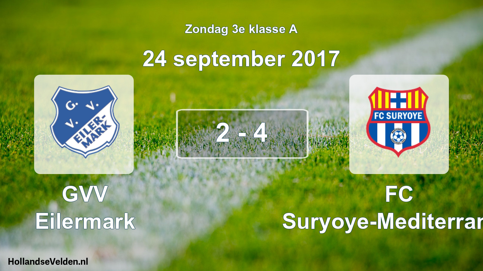 Total number of matches played: GVV Eilermark - FC Suryoye-Mediterraneo 2 - 4 (24 September 2017)
