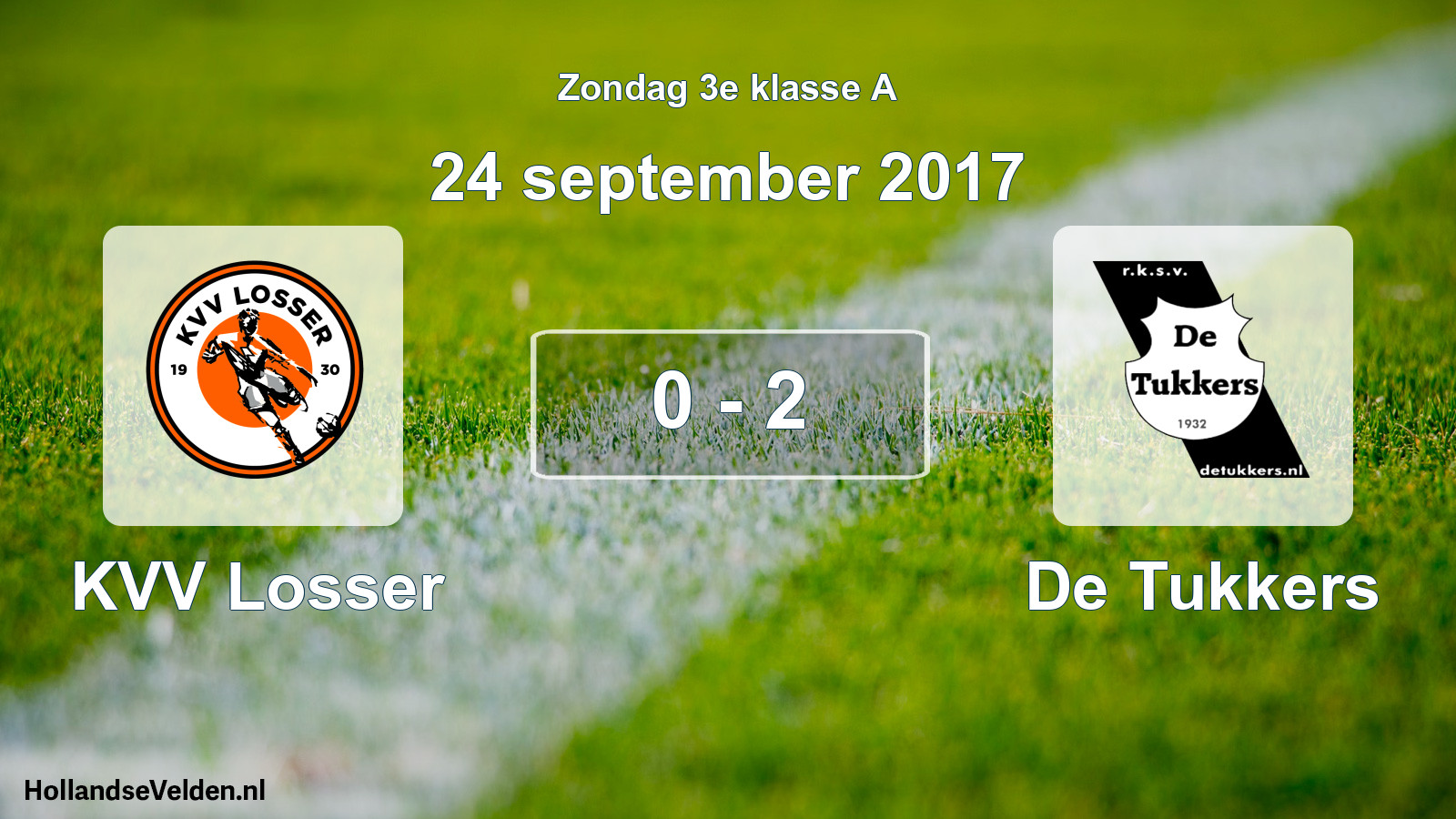 Total number of matches played: KVV Losser - De Tukkers 0 - 2 (24 September 2017)