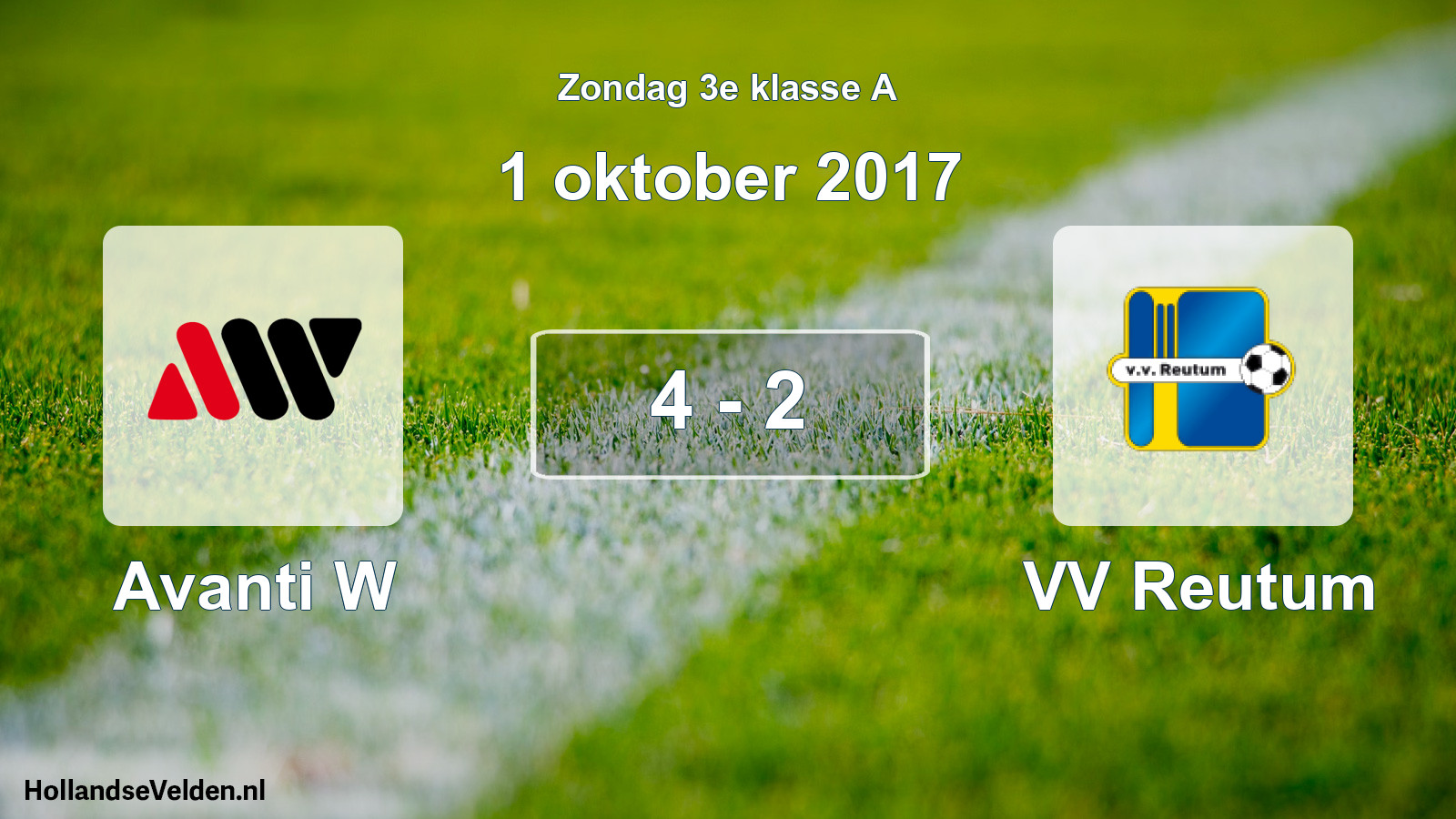 Total number of matches played: Avanti W - VV Reutum 4 - 2 (1 October 2017)