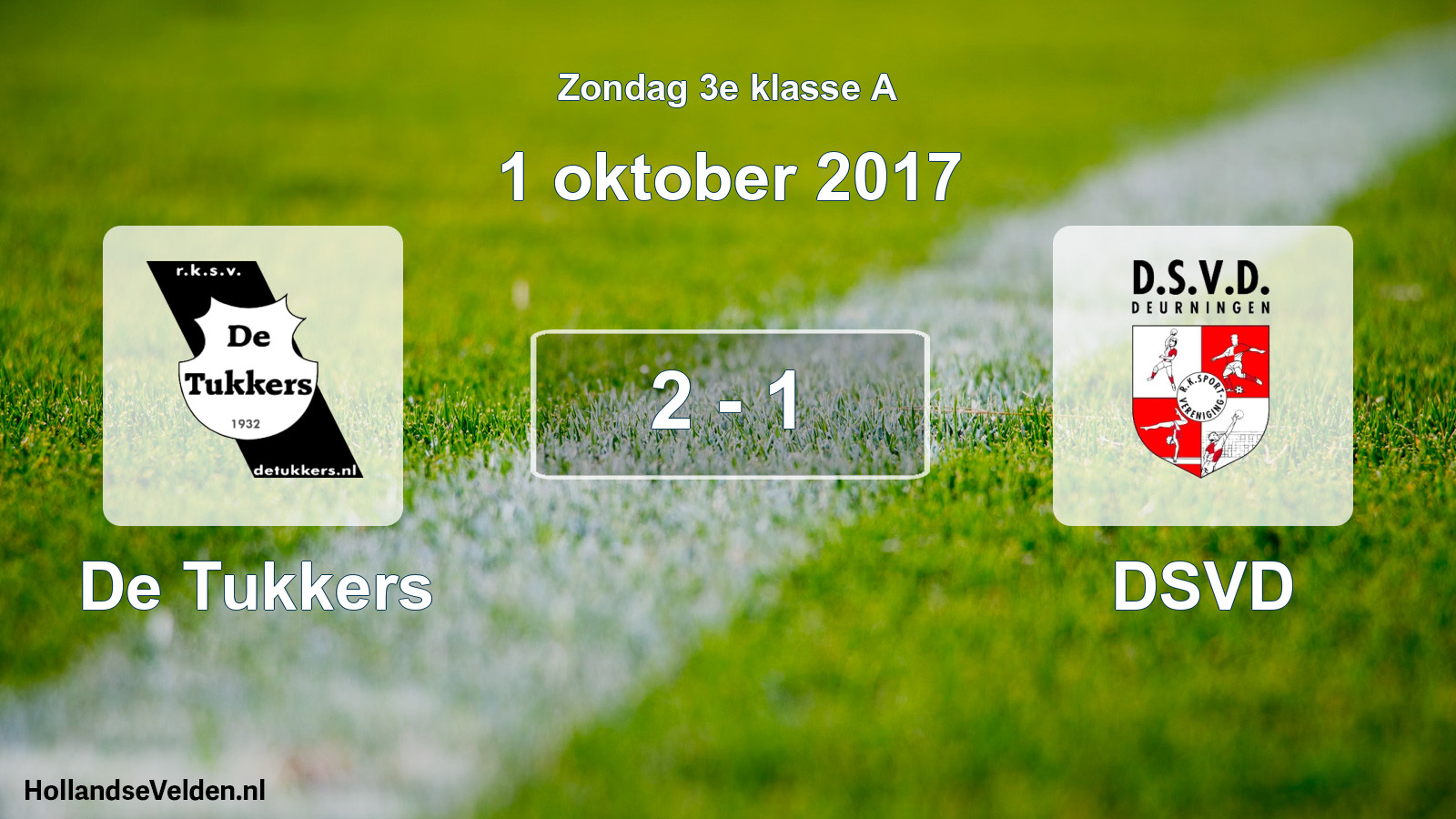 Total number of matches played: De Tukkers - DSVD 2 - 1 (1 October 2017)