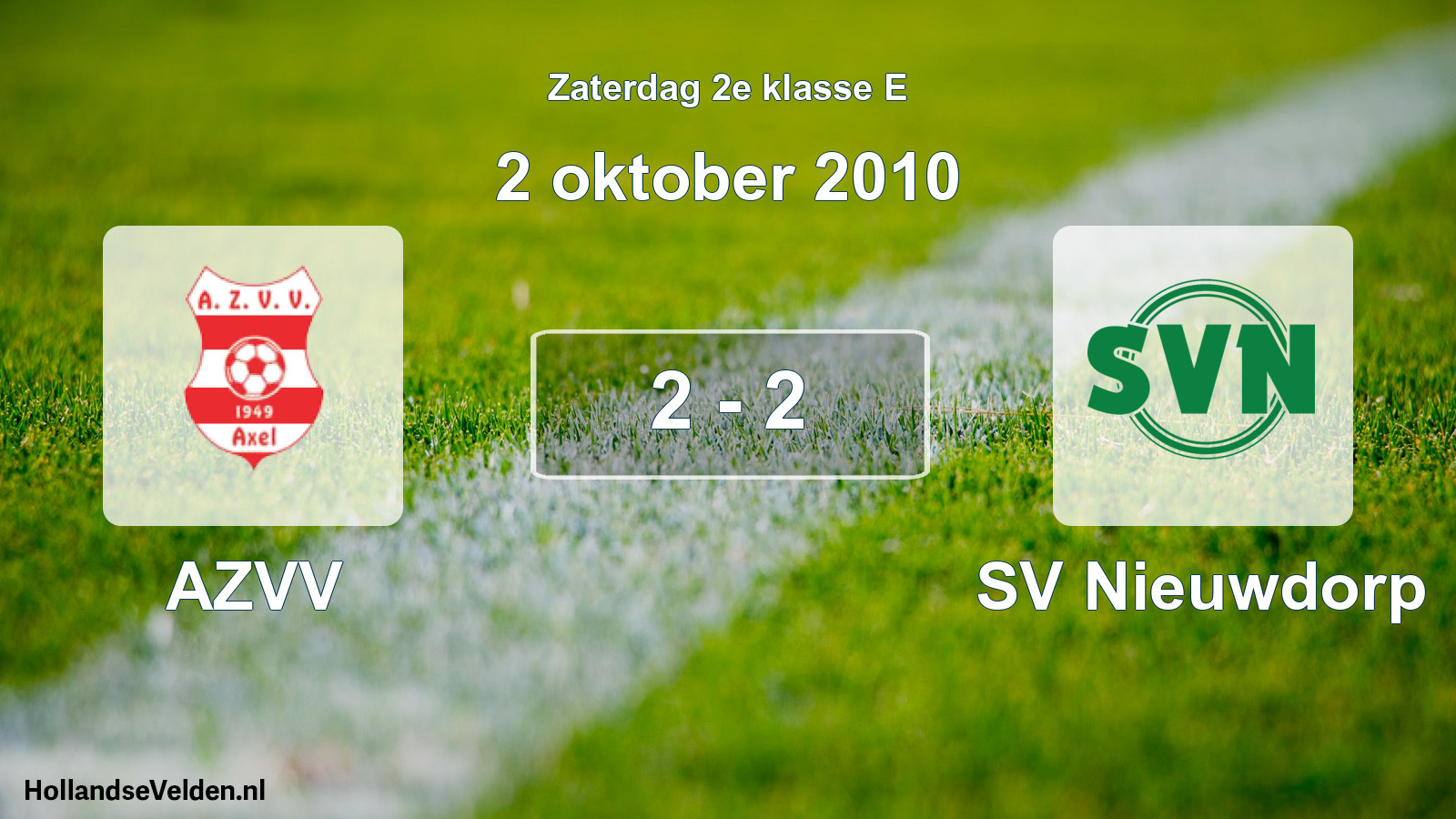 Total number of matches played: AZVV - SV Nieuwdorp 2 - 2 (2 October 2010)