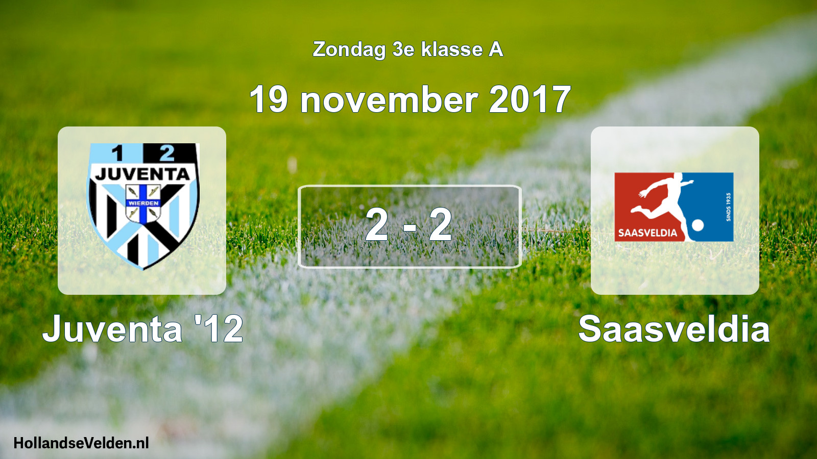 Total number of matches played: Juventa '12 - Saasveldia 2 - 2 (19 November 2017)