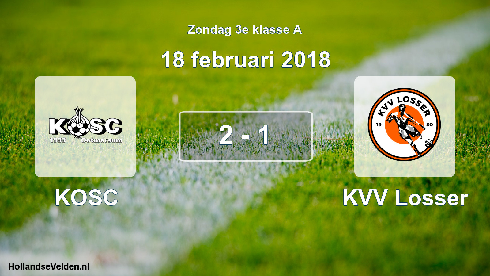 Total number of matches played: KOSC - KVV Losser 2 - 1 (18 February 2018)