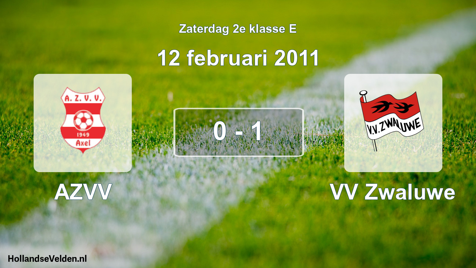 Total number of matches played: AZVV - VV Zwaluwe 0 - 1 (12 February 2011)