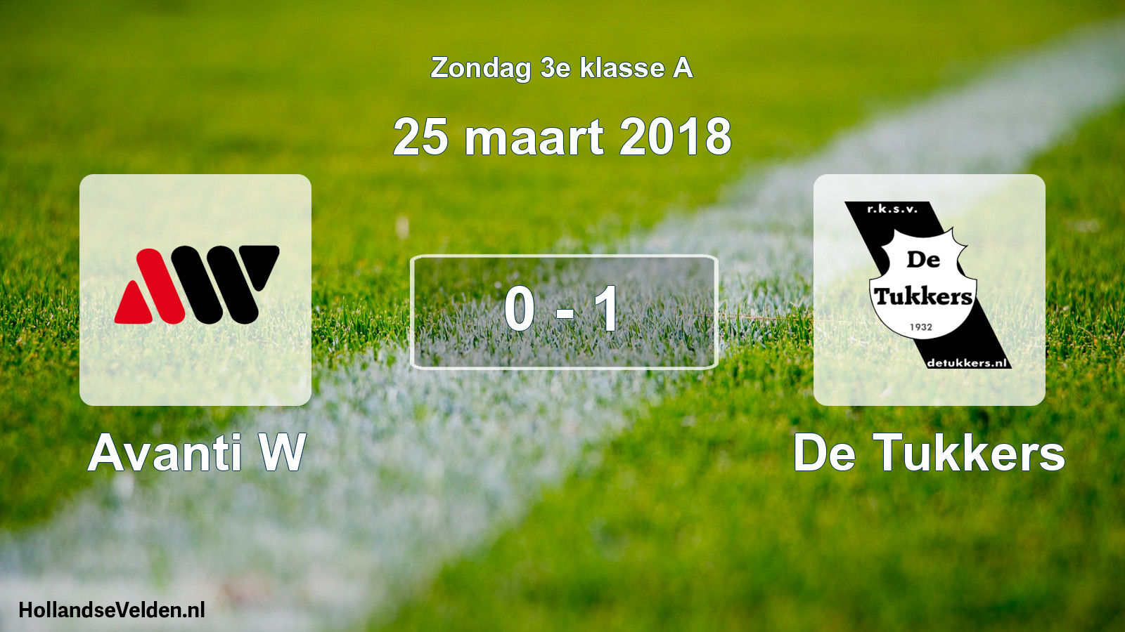 Total number of matches played: Avanti W - De Tukkers 0 - 1 (25 March 2018)
