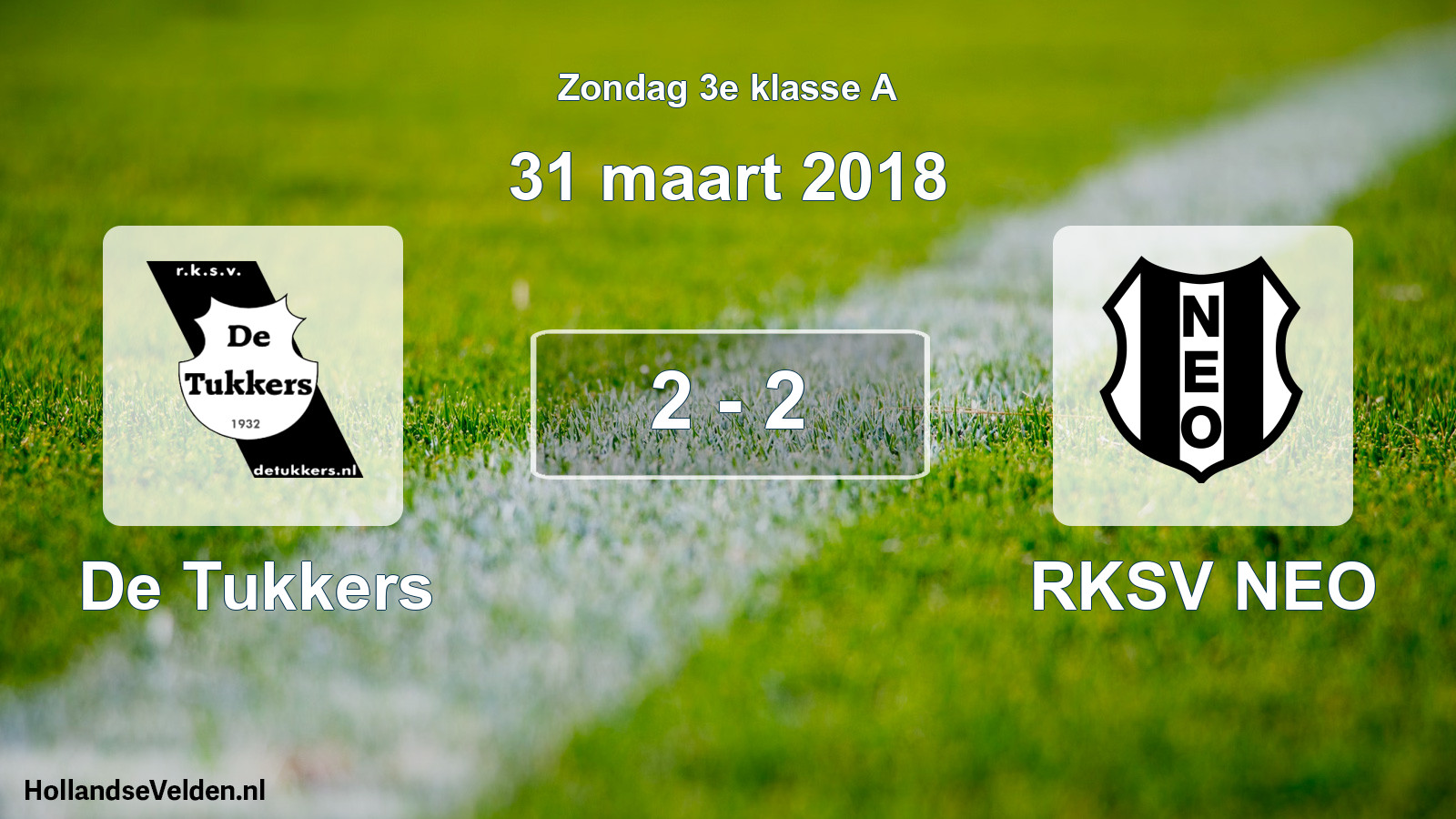 Total number of matches played: De Tukkers - RKSV NEO 2 - 2 (31 March 2018)