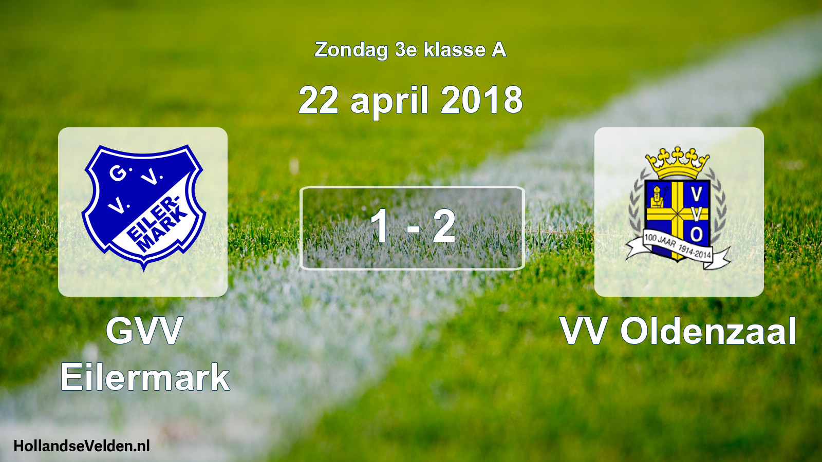 Total number of matches played: GVV Eilermark - VV Oldenzaal 1 - 2 (22 April 2018)