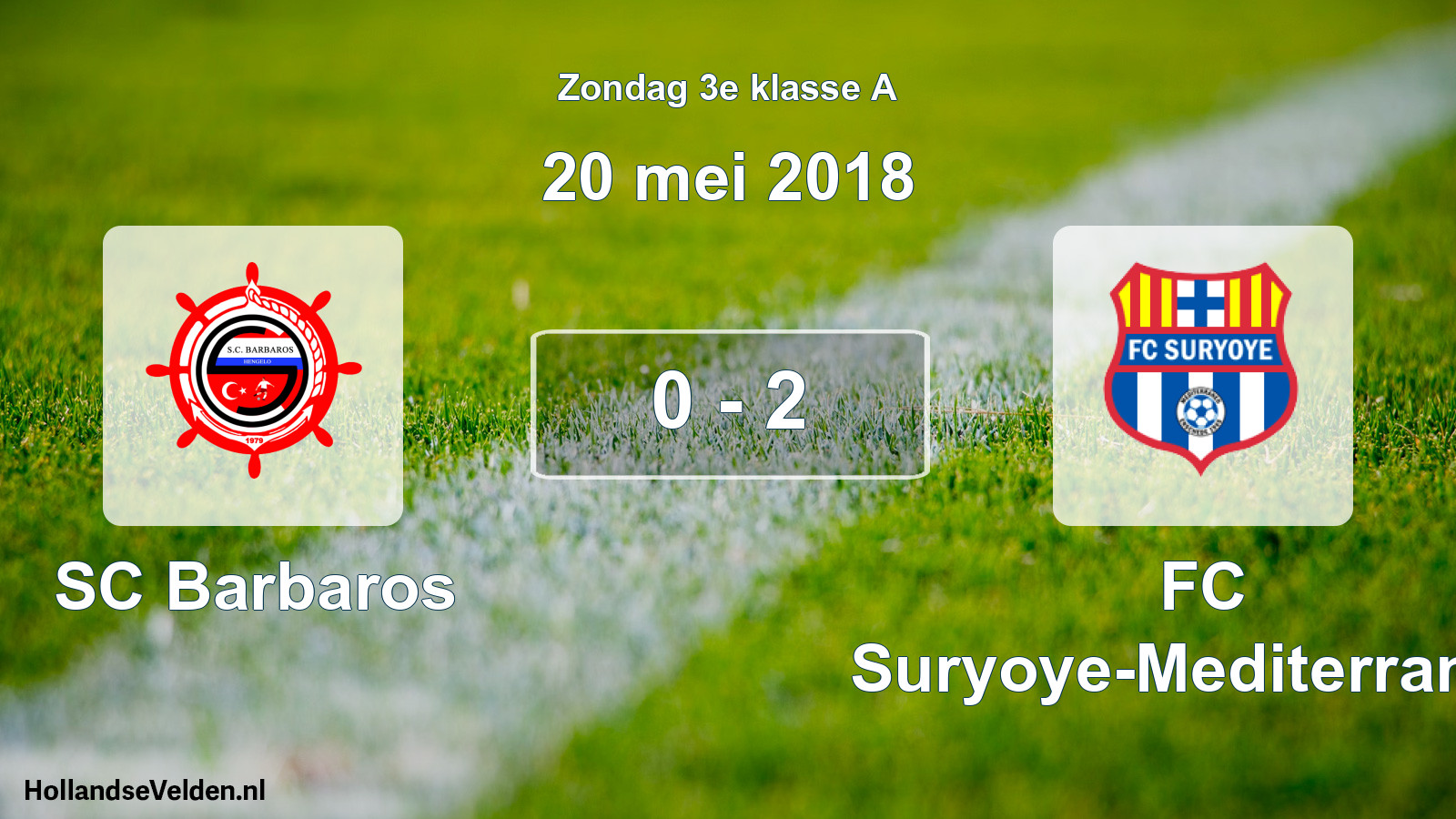 Total number of matches played: SC Barbaros - FC Suryoye-Mediterraneo 0 - 2 (20 May 2018)