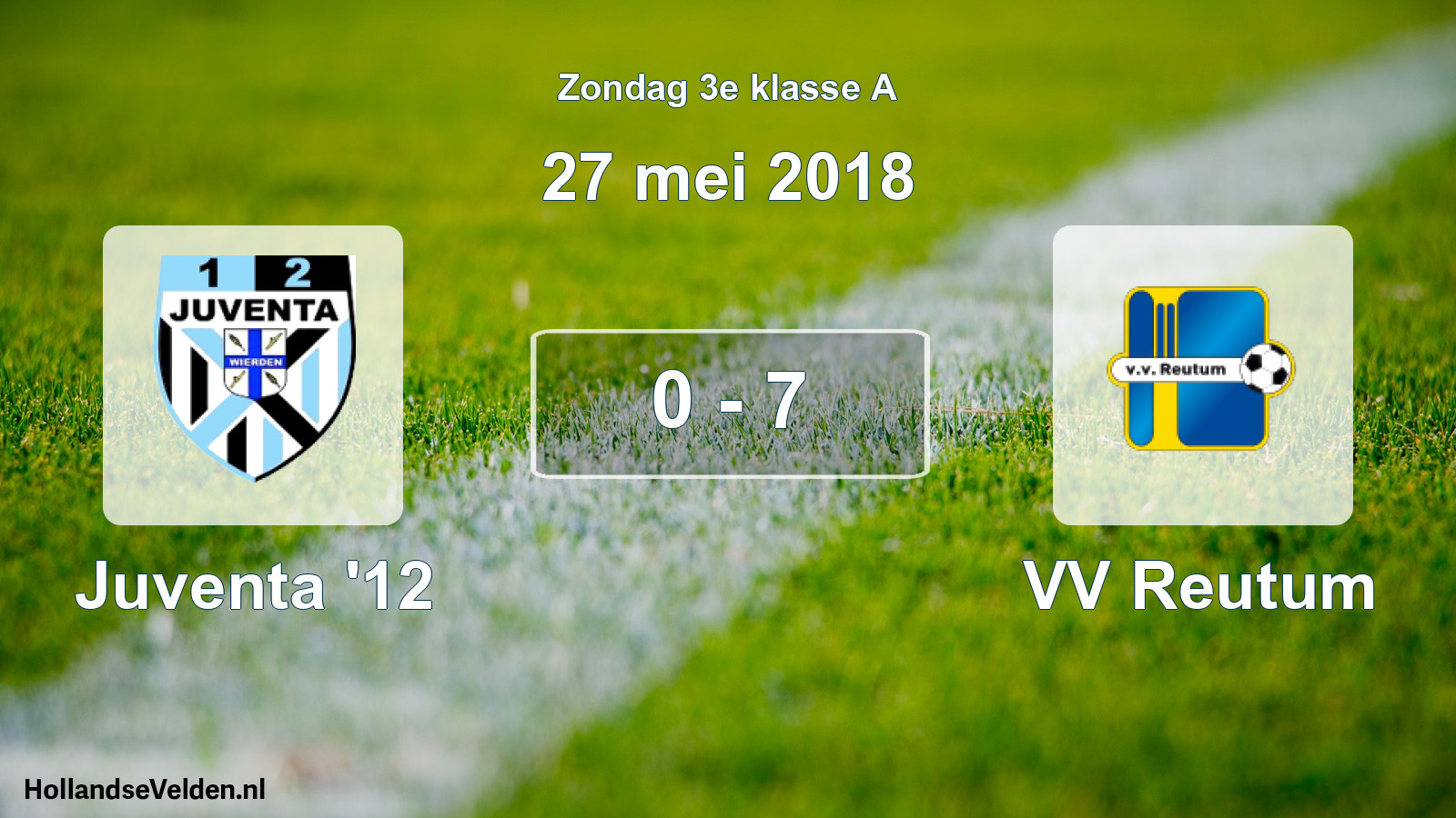 Total number of matches played: Juventa '12 - VV Reutum 0 - 7 (27 May 2018)