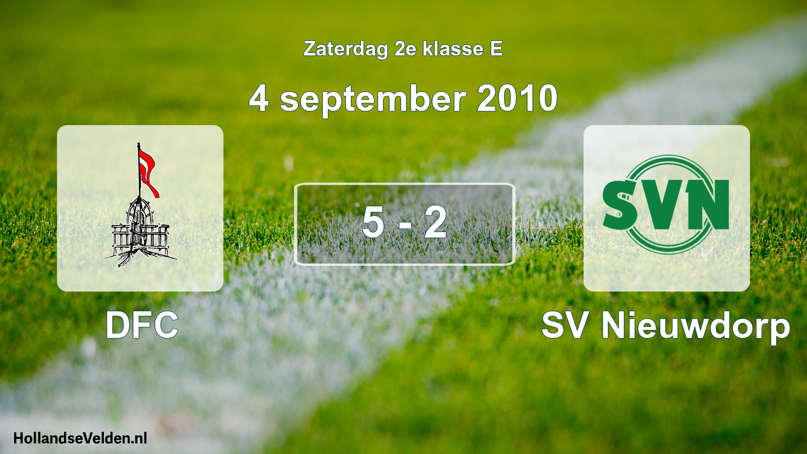 Total number of matches played: DFC - SV Nieuwdorp 5 - 2 (4 September 2010)
