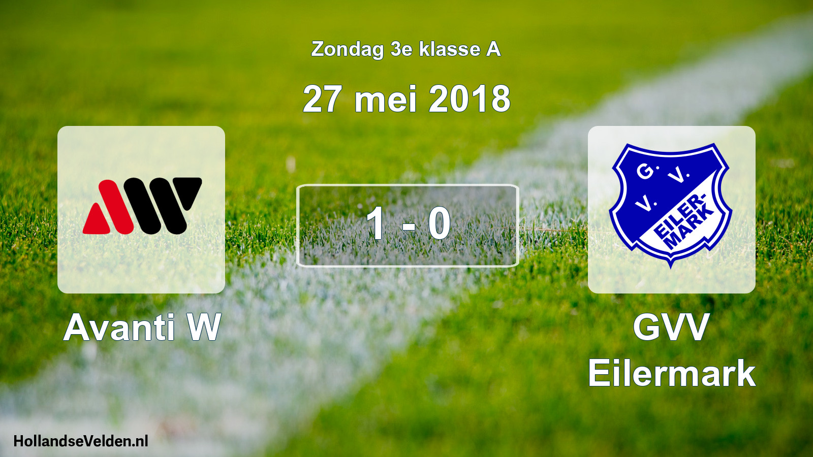 Total number of matches played: Avanti W - GVV Eilermark 1 - 0 (27 May 2018)