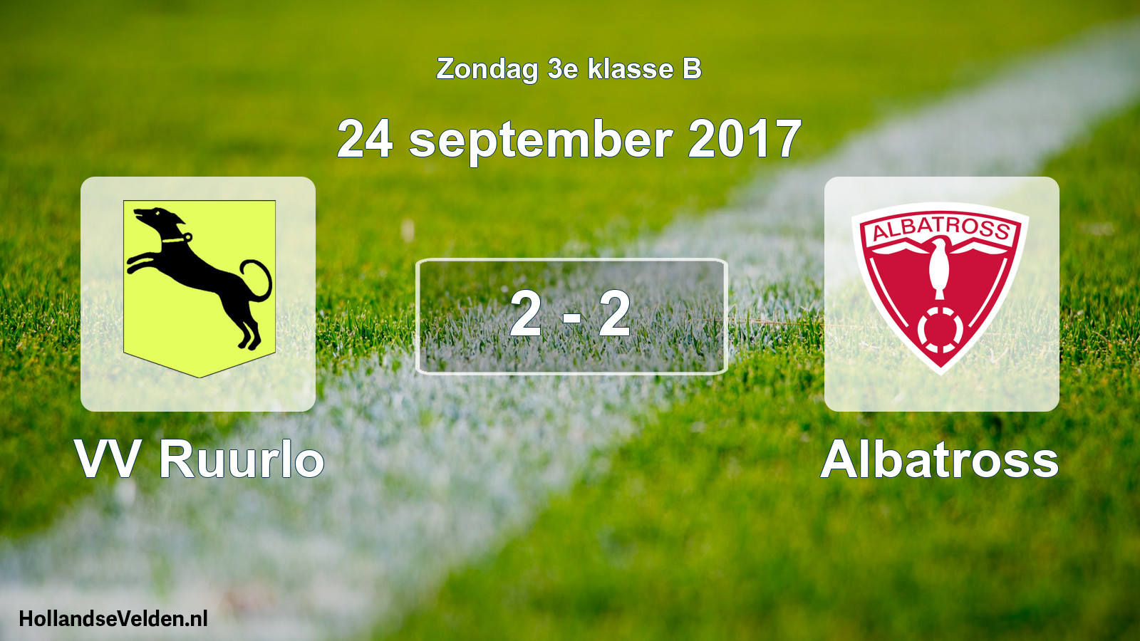 Total number of matches played: VV Ruurlo - Albatross 2 - 2 (24 September 2017)