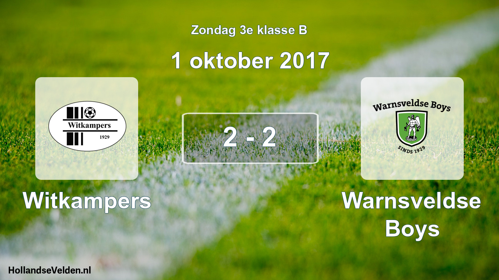 Total number of matches played: Witkampers - Warnsveldse Boys 2 - 2 (1 October 2017)