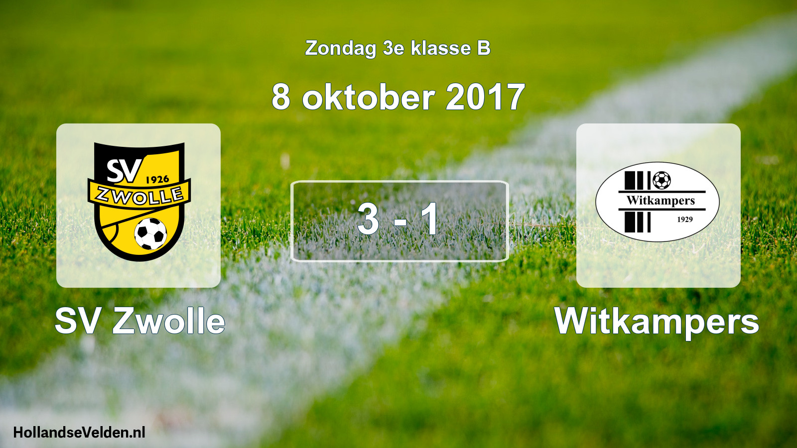 Total number of matches played: SV Zwolle - Witkampers 3 - 1 (8 October 2017)