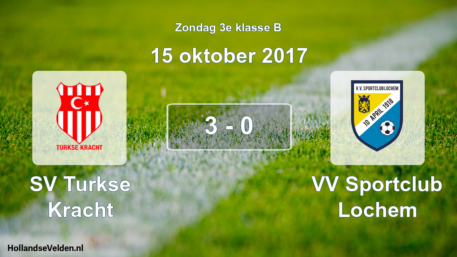 Total number of matches played: SV Turkse Kracht - VV Sportclub Lochem 3 - 0 (15 October 2017)