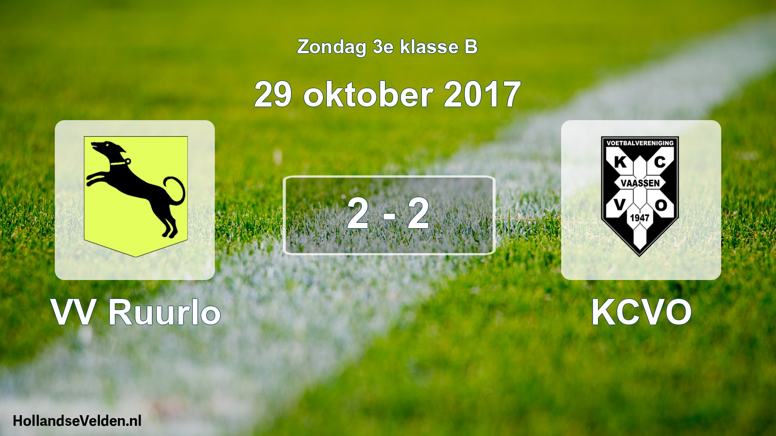Total number of matches played: VV Ruurlo - KCVO 2 - 2 (29 October 2017)