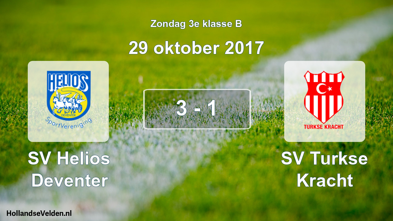 Total number of matches played: SV Helios Deventer - SV Turkse Kracht 3 - 1 (29 October 2017)