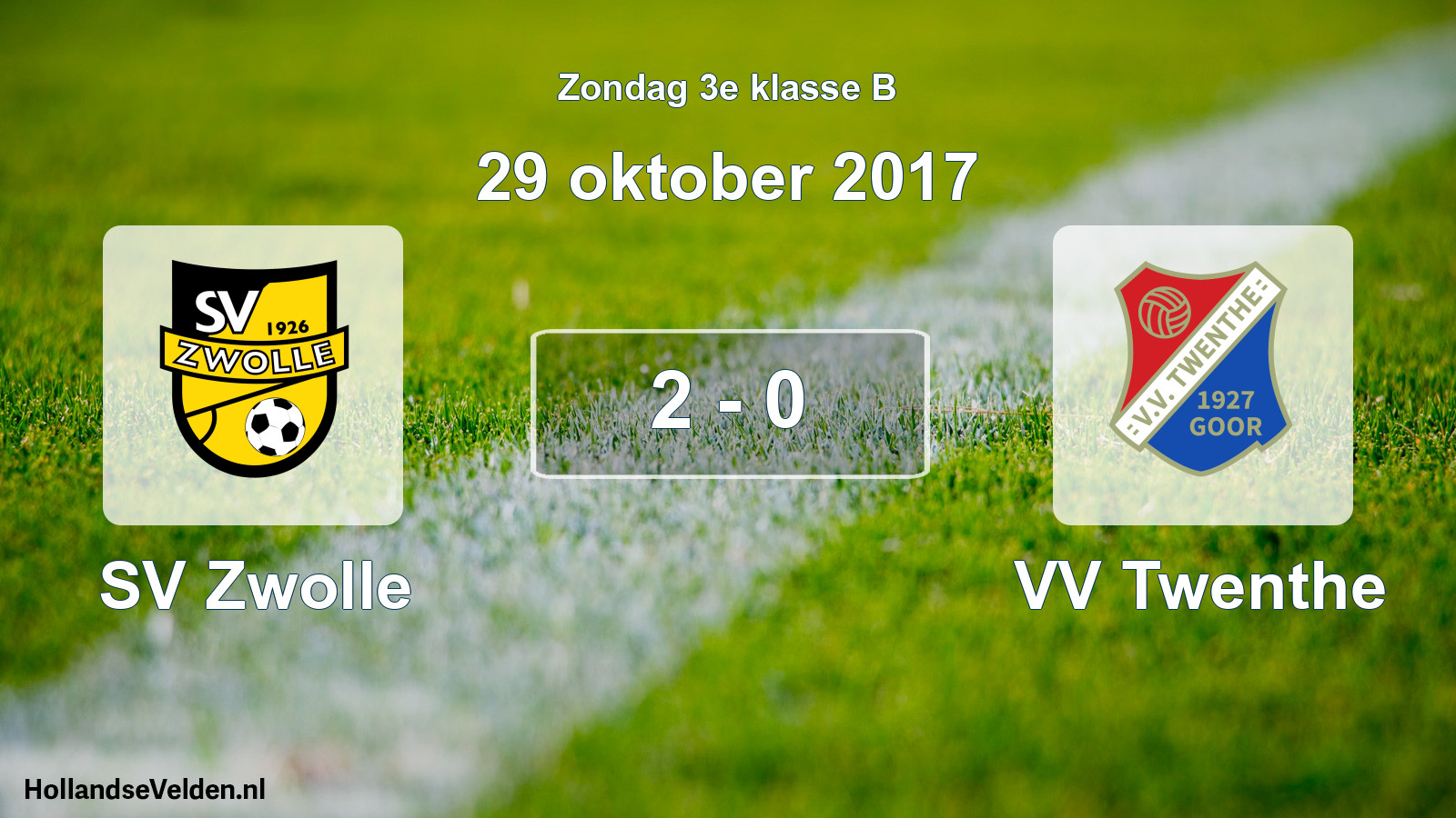 Total number of matches played: SV Zwolle - VV Twenthe 2 - 0 (29 October 2017)