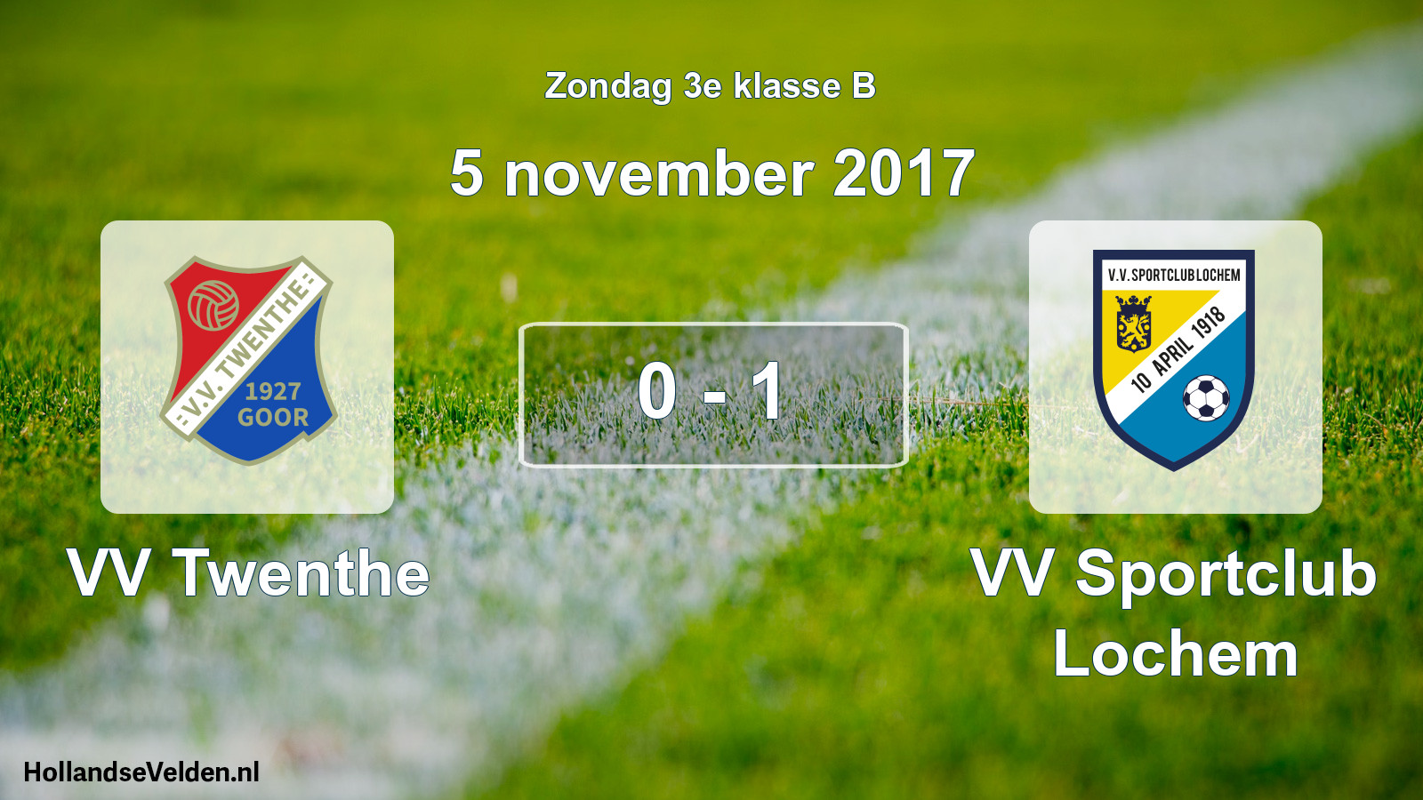 Total number of matches played: VV Twenthe - VV Sportclub Lochem 0 - 1 (5 November 2017)