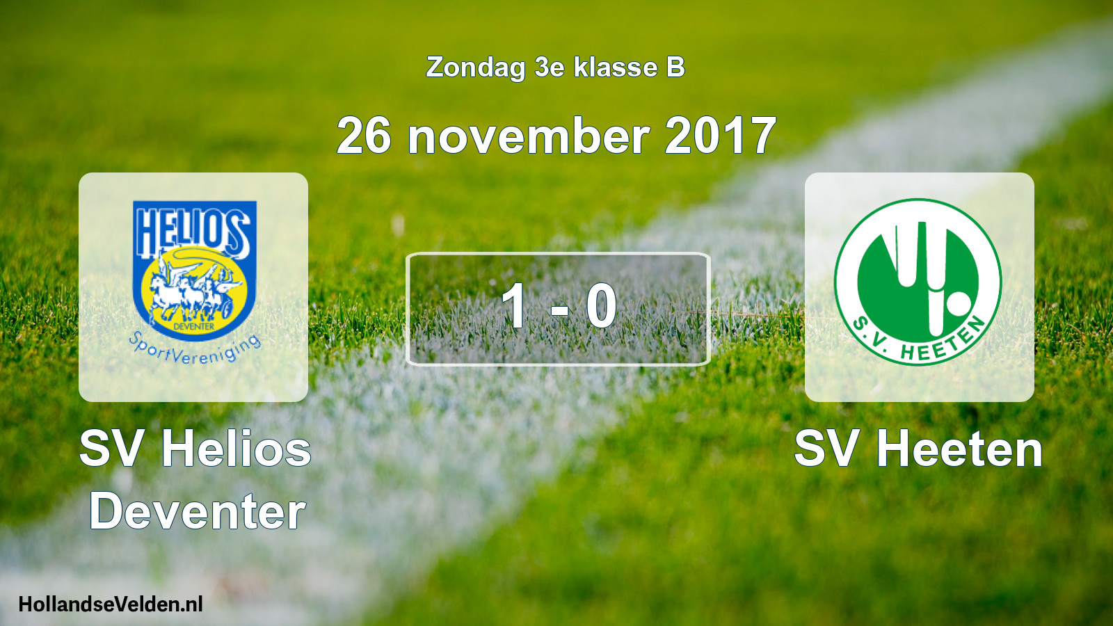 Total number of matches played: SV Helios Deventer - SV Heeten 1 - 0 (26 November 2017)