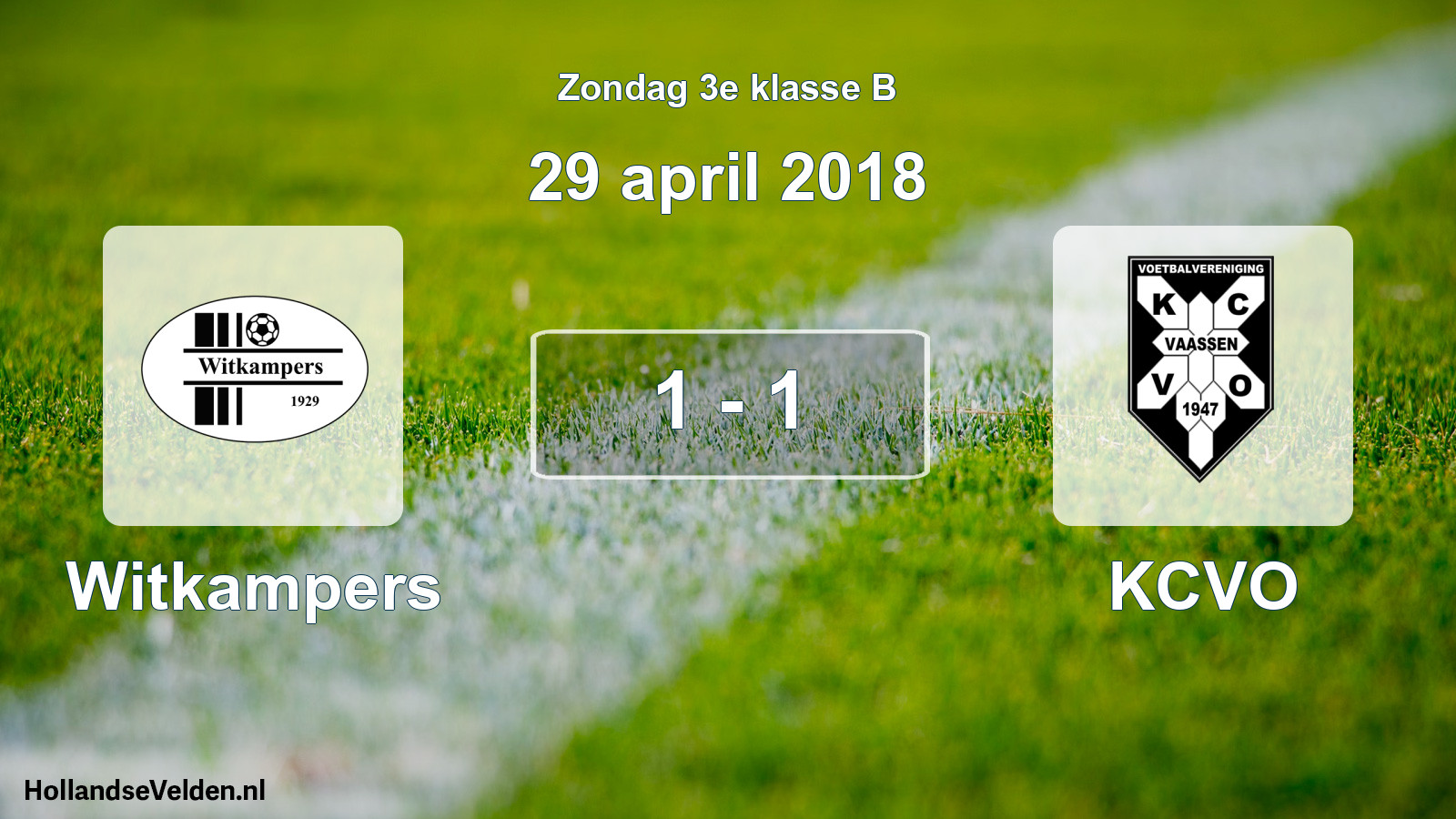 Total number of matches played: Witkampers - KCVO 1 - 1 (29 April 2018)
