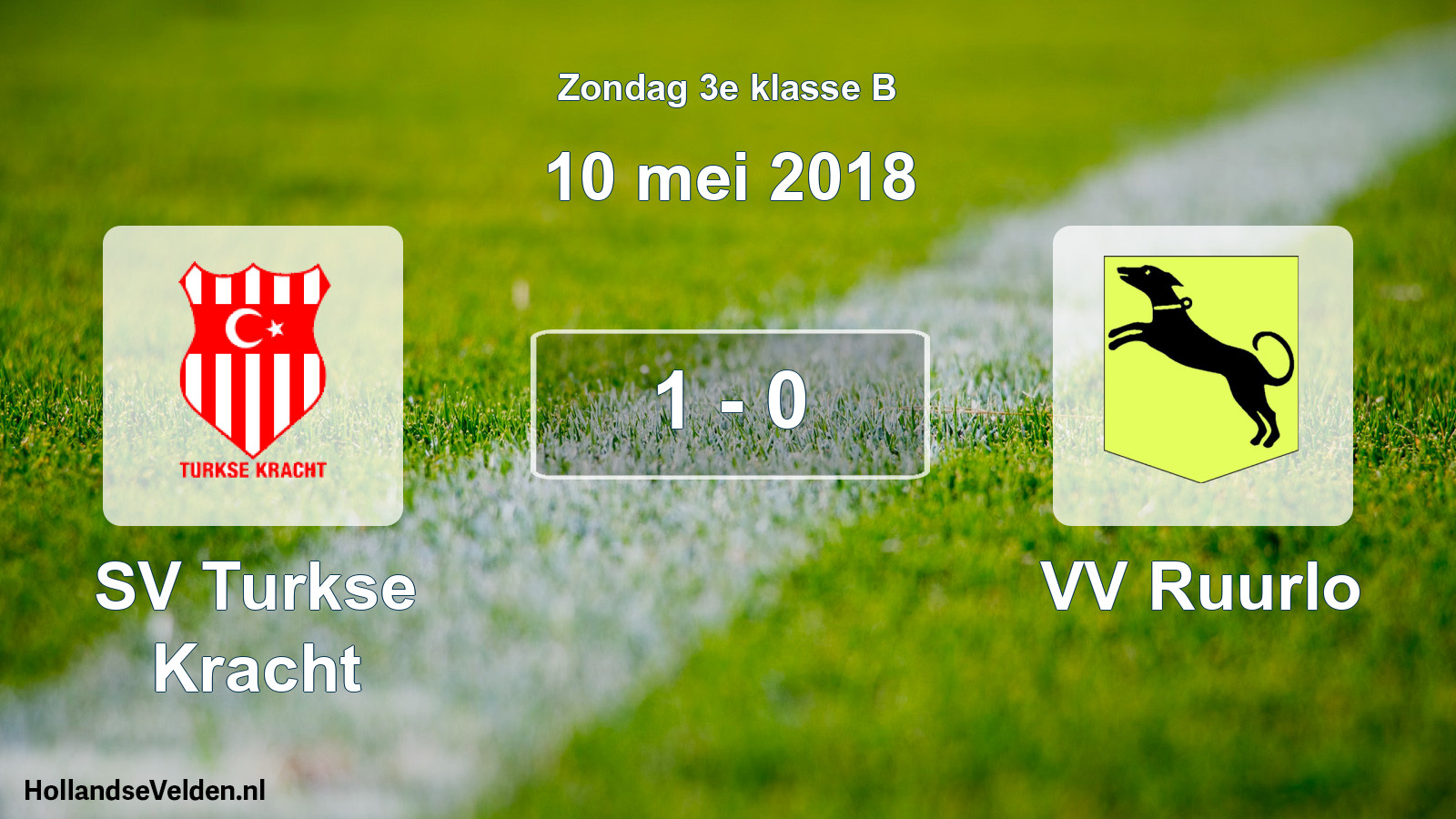 Total number of matches played: SV Turkse Kracht - VV Ruurlo 1 - 0 (10 May 2018)