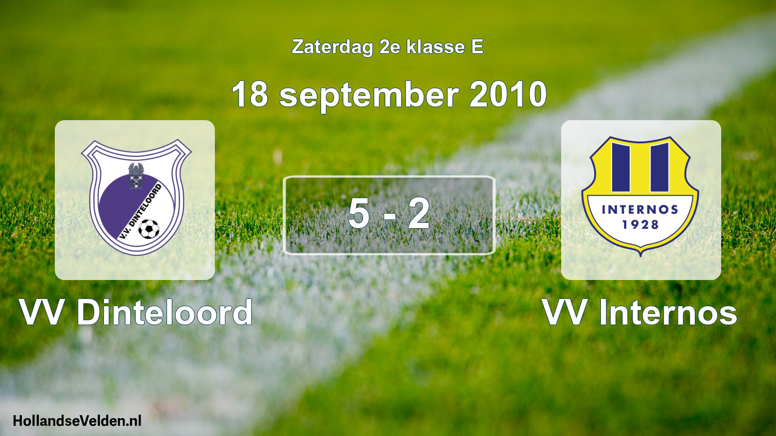 Total number of matches played: VV Dinteloord - VV Internos 5 - 2 (18 September 2010)