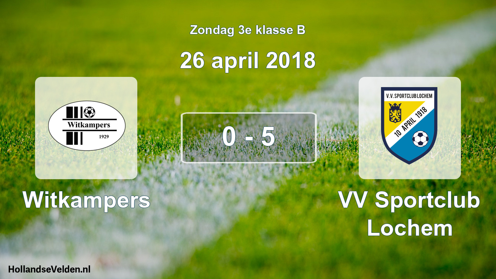 Total number of matches played: Witkampers - VV Sportclub Lochem 0 - 5 (26 April 2018)