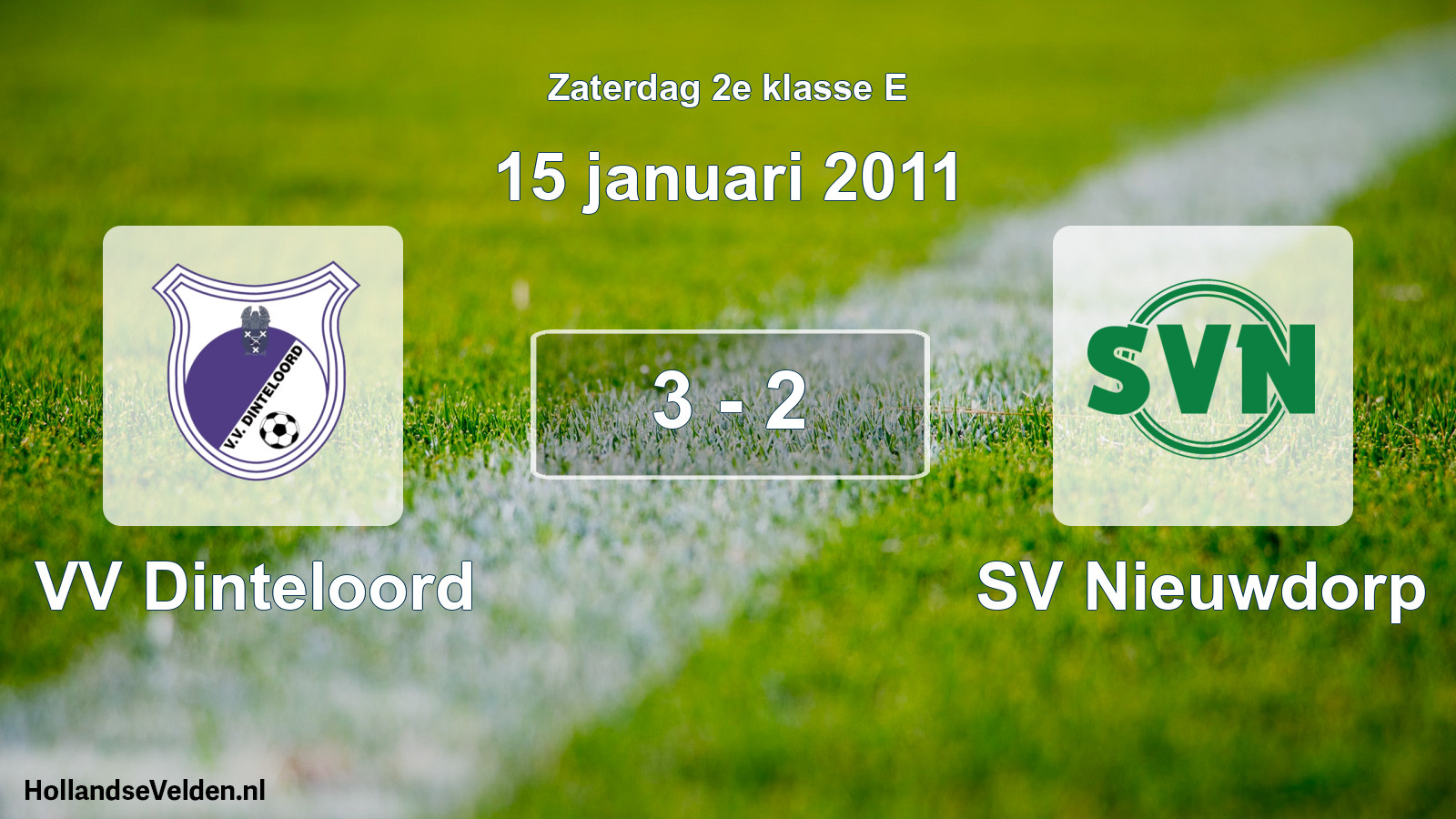 Total number of matches played: VV Dinteloord - SV Nieuwdorp 3 - 2 (15 January 2011)