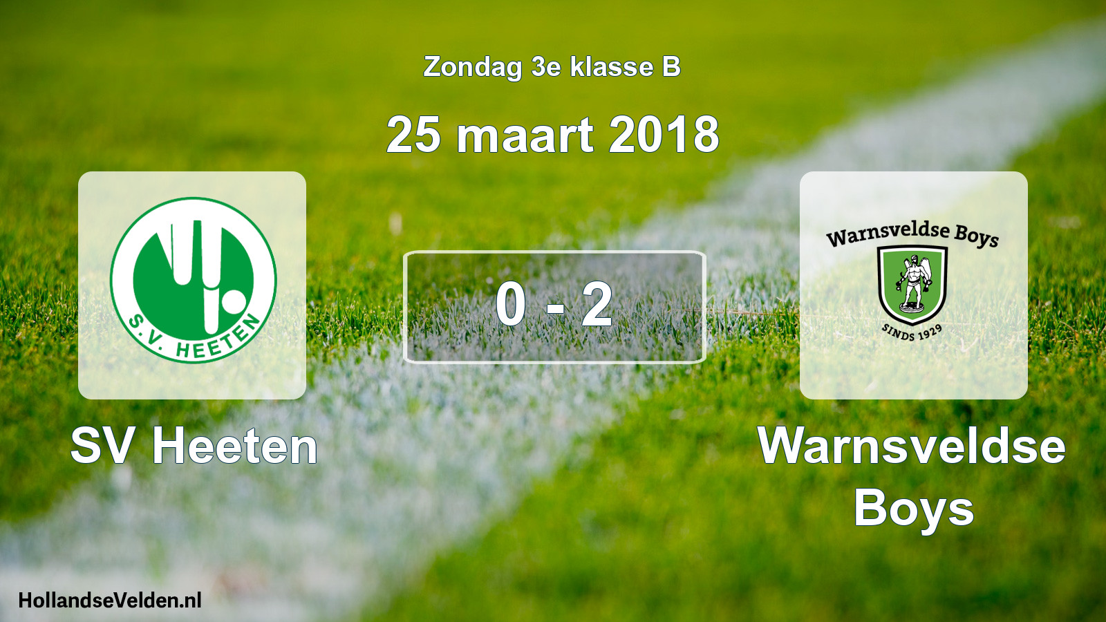 Total number of matches played: SV Heeten - Warnsveldse Boys 0 - 2 (25 March 2018)