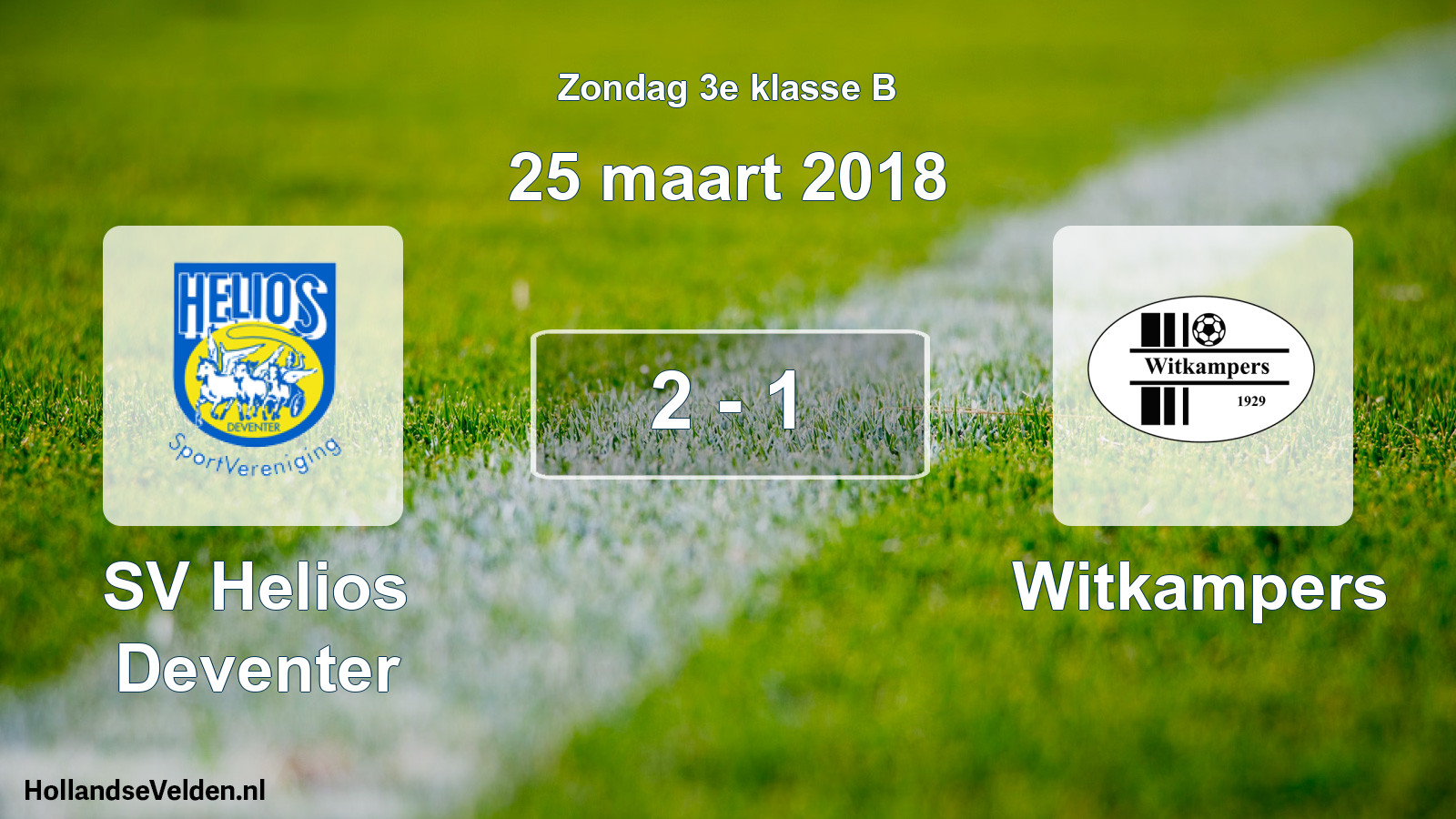 Total number of matches played: SV Helios Deventer - Witkampers 2 - 1 (25 March 2018)