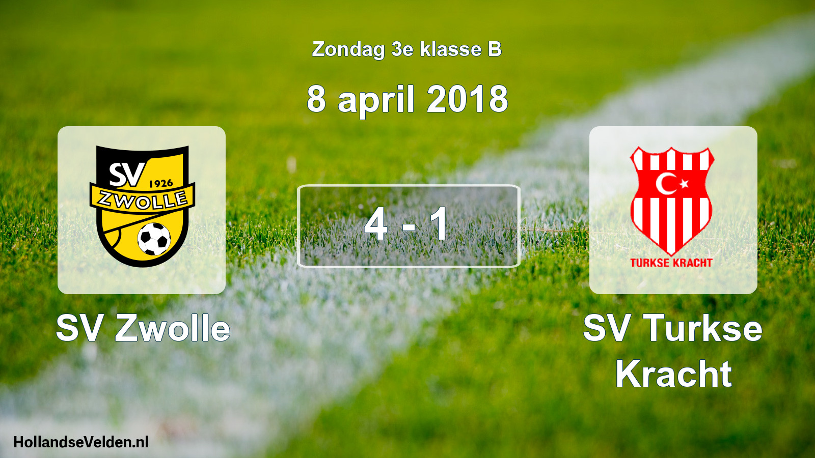 Total number of matches played: SV Zwolle - SV Turkse Kracht 4 - 1 (8 April 2018)