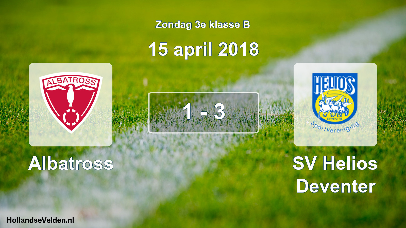 Total number of matches played: Albatross - SV Helios Deventer 1 - 3 (15 April 2018)