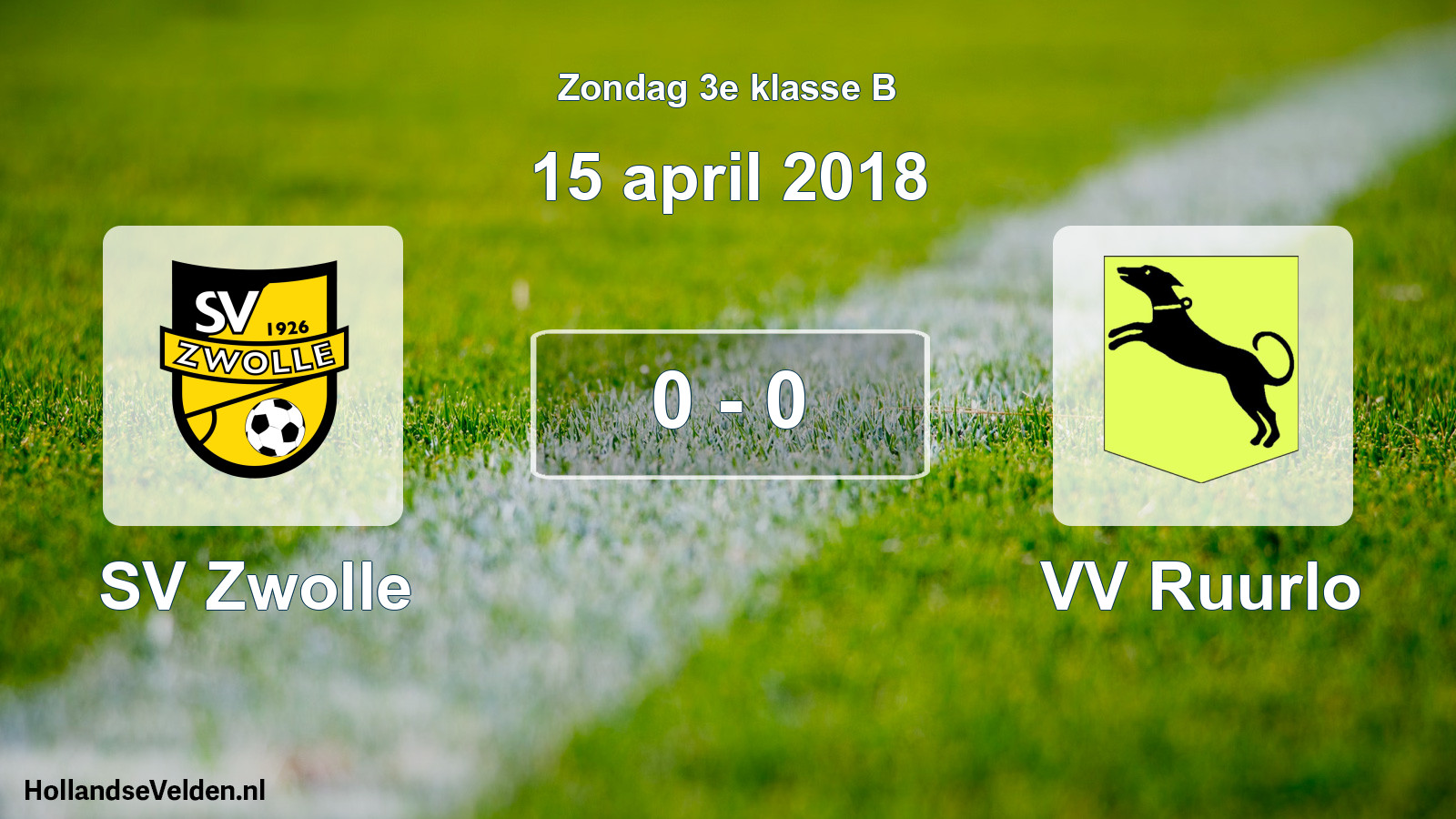 Total number of matches played: SV Zwolle - VV Ruurlo 0 - 0 (15 April 2018)