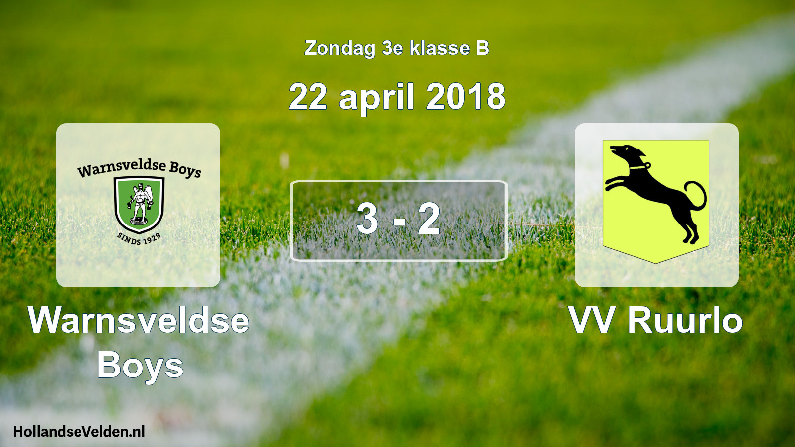Total number of matches played: Warnsveldse Boys - VV Ruurlo 3 - 2 (22 April 2018)
