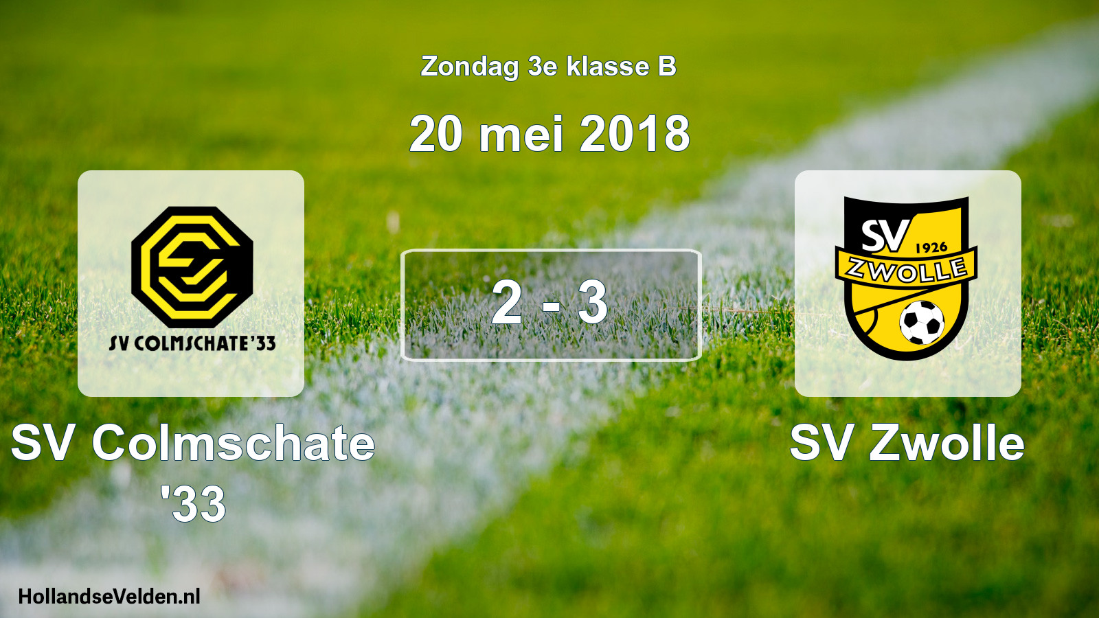 Total number of matches played: SV Colmschate '33 - SV Zwolle 2 - 3 (20 May 2018)